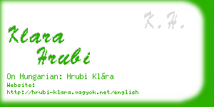 klara hrubi business card