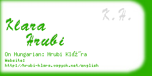 klara hrubi business card